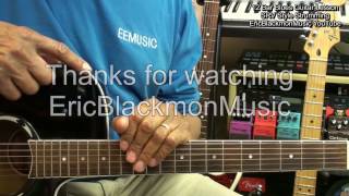 12 Bar Blues SRV Style Strum Guitar Lesson Tutorial How To Play @EricBlackmonGuitar chords