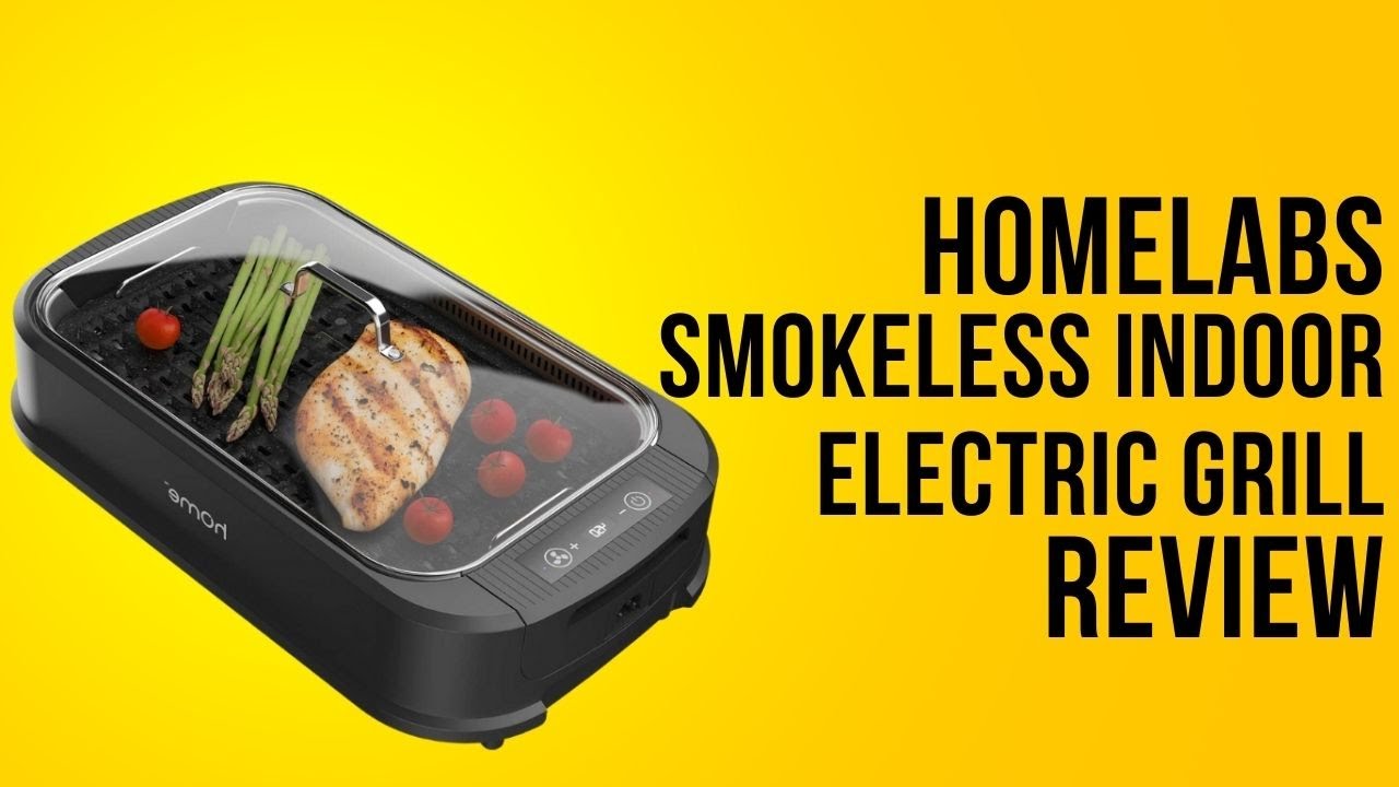 hOmeLabs Smokeless Indoor Electric Grill - Removable Non-Stick Grill Grates