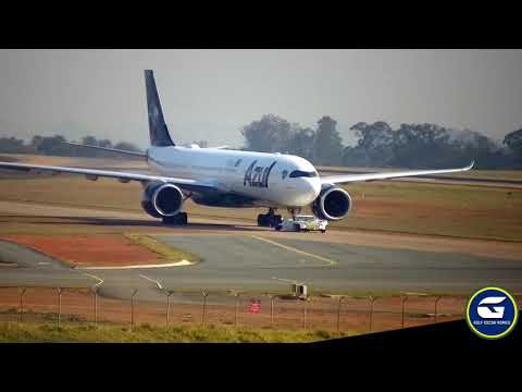 Reboque do Airbus A330 NEO da Azul no Aeroporto de Viracopos