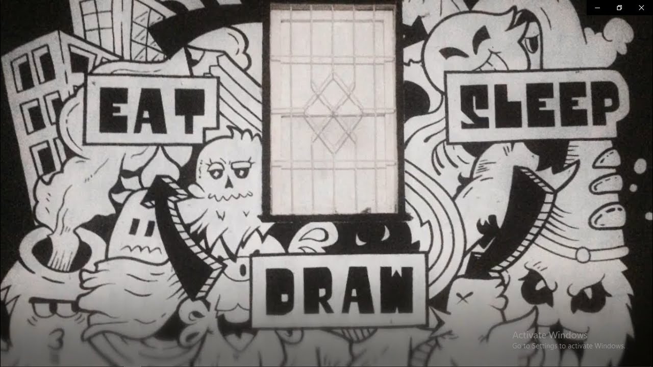 Menggambar DOODLE ART Di Tembok Kamar