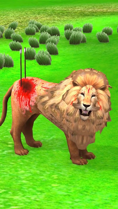 Injured lion | Lion's hunt | Lion's story | Magic story | Animals stories | #shorts