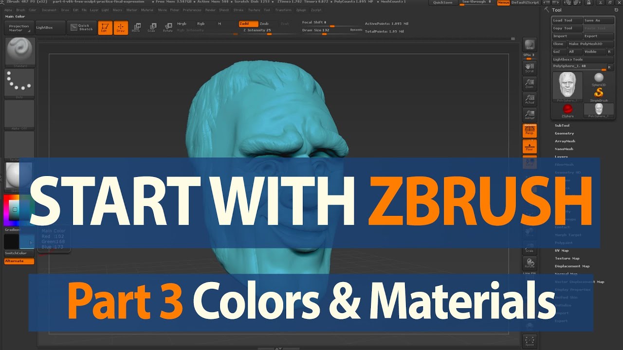 change default material zbrush