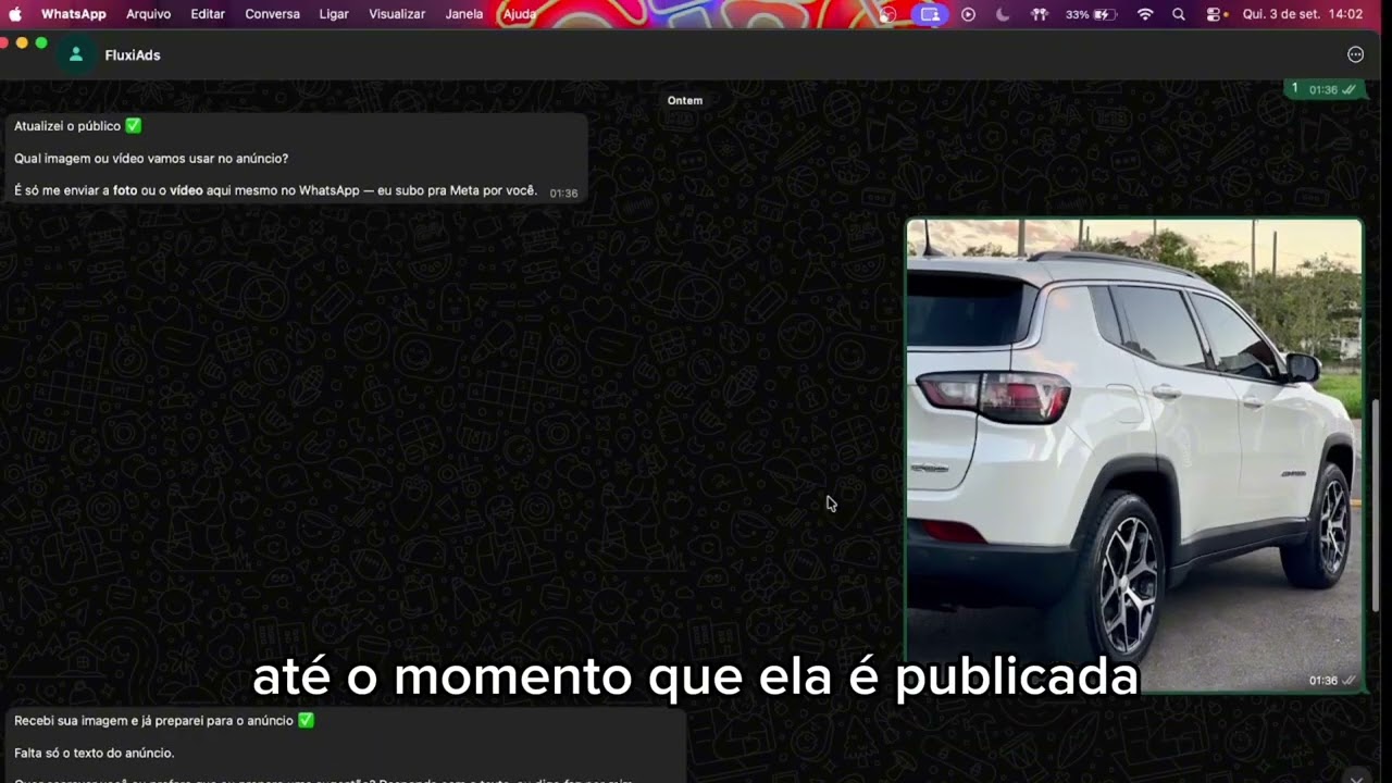 Capa do vídeo mostrando a criação de uma campanha pelo WhatsApp com o FluxiADS