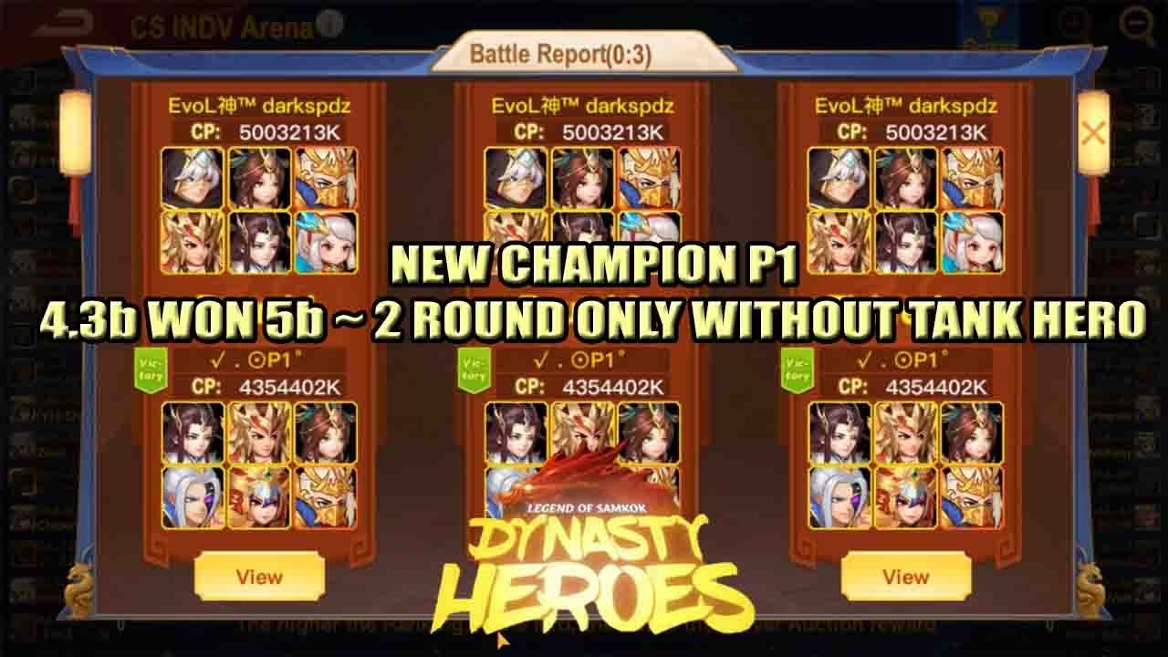CS INDV ~ New Champion Without Tank | Dynasty Heroes - Legend of Samkok | Mimin Spy