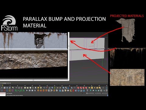 Fstorm Render. Parallax Bump and Projection Material. Poliigon and Quixel Megascans.
