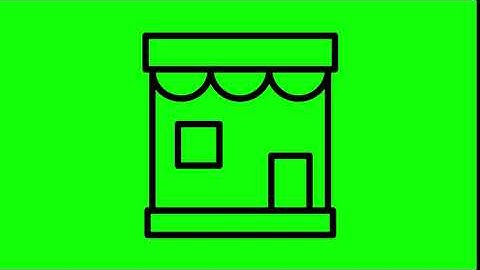 Animated Shop Icon on Green Screen With Pop-up Sound