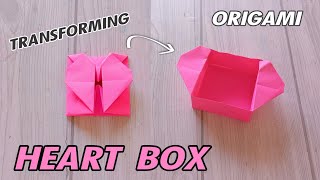 Heart Box Origami Tutorial How To Make Transforming Beautiful Heart Origami Step By Step Folding