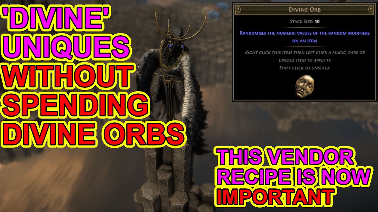POE 3.19 Quick Tips -Don't Use Divine Orbs On Cheap Uniques - Vendor