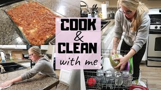 COOK & CLEAN WITH ME 2019 || AFTER DARK CLEANING MOTIVATION || CLEANING ROUTINE || ZUCCHINI LASAGNA