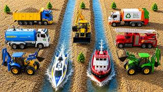 Big Dump Truck Accident Pulling Out Jcb 5CX Crane New Holland Kubota Accident Pulling Jcb 3DX