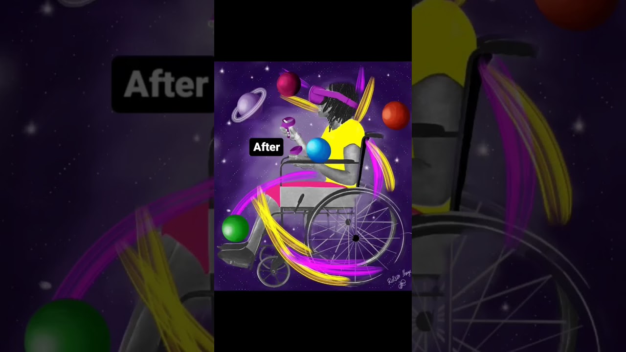 before vs after digital and pencil drawing 