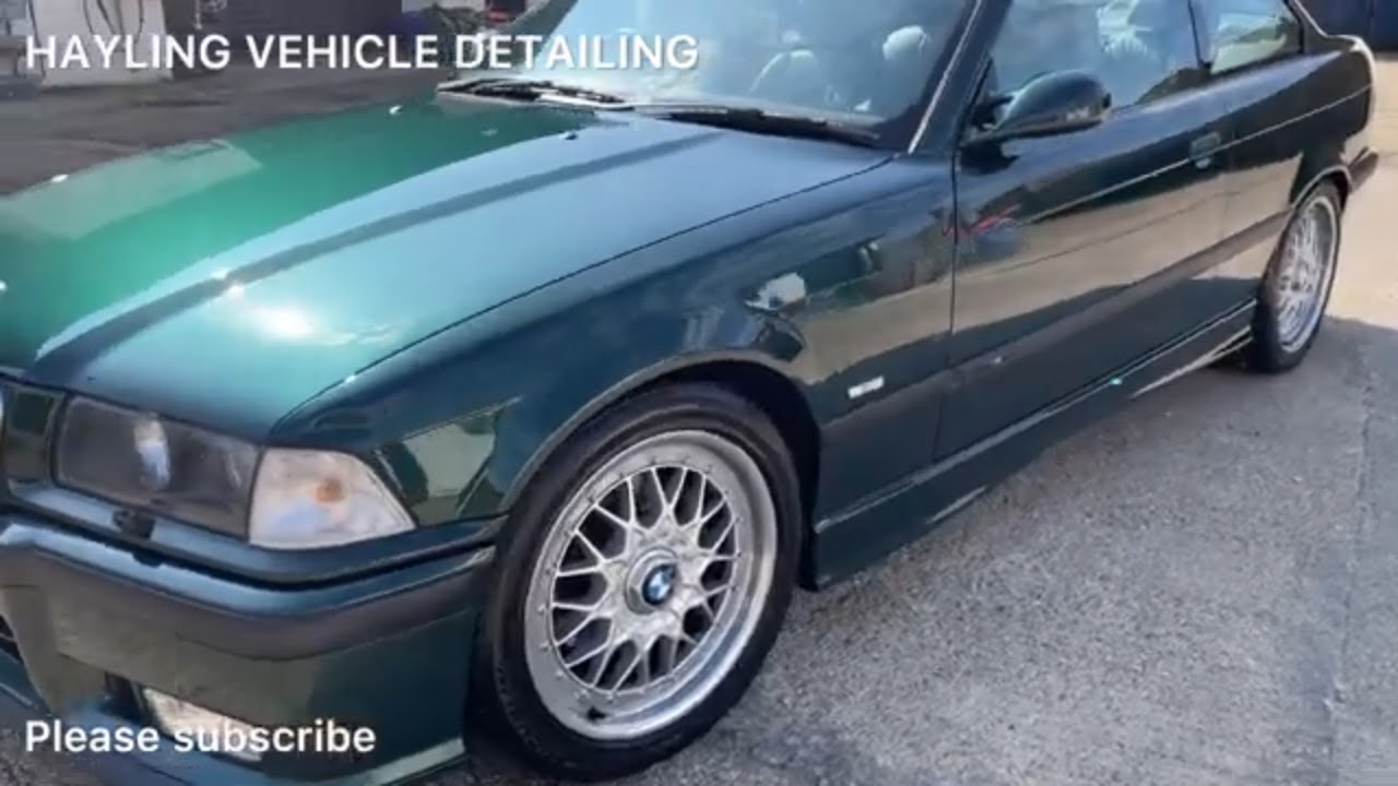 BMW E36 328i COUPE SPORT FERN GREEN PAINT CORRECTION , BEFORE AND AFTER