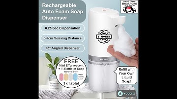 Woodles 400ML Rechargeable Automatic Soap FOAM Dispenser Touchless Smart Infrared Sensor