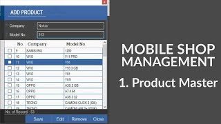 Mobile Shop Management Demo | 1. PRODUCT MASTER | C# Visual Studio 2012