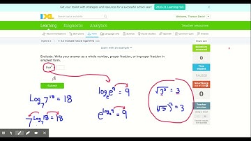 IXL - Evaluate natural logarithms (Algebra 2 practice)