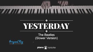 Yesterday (ORIGINAL KEY) The Beatles (SLOWER VERSION KARAOKE PIANO) chords