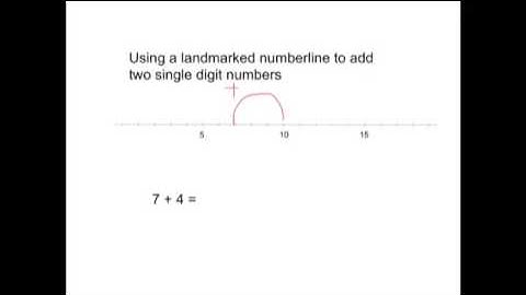 adding single digit numbers using a landmarked numberline
