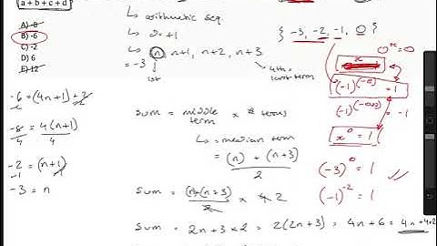 GRE Arithmetic Sequences - Sum of Terms - Consecutive Integers - Time Saving Technique!
