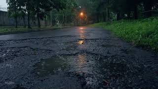 Slow Rain On Broken Road Indonesia | Calm Rain Drops | Help Insomnia, Study, Meditation, Relax