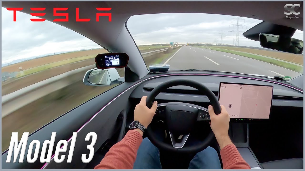 2024 Tesla Model 3 [283HP] - POV Autobahn Top Speed Drive - YouTube