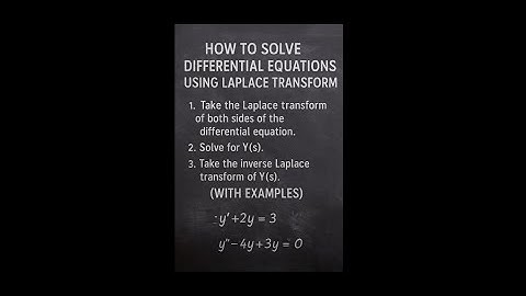 Laplace Transforms:  Examples| Application