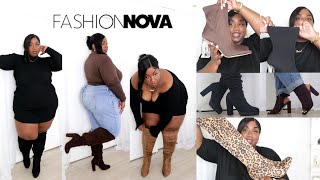 finally, Finally FINALLY! WIDE CALF Boots that actually fit wide calves! Fashion Nova Curve Haul