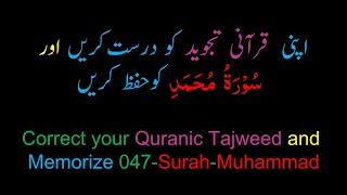 Memorize 047-Surah Al-Muhammad (Complete) (10 times repetition)