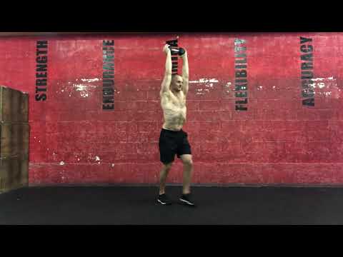 One dumbbell overhead forward lunge