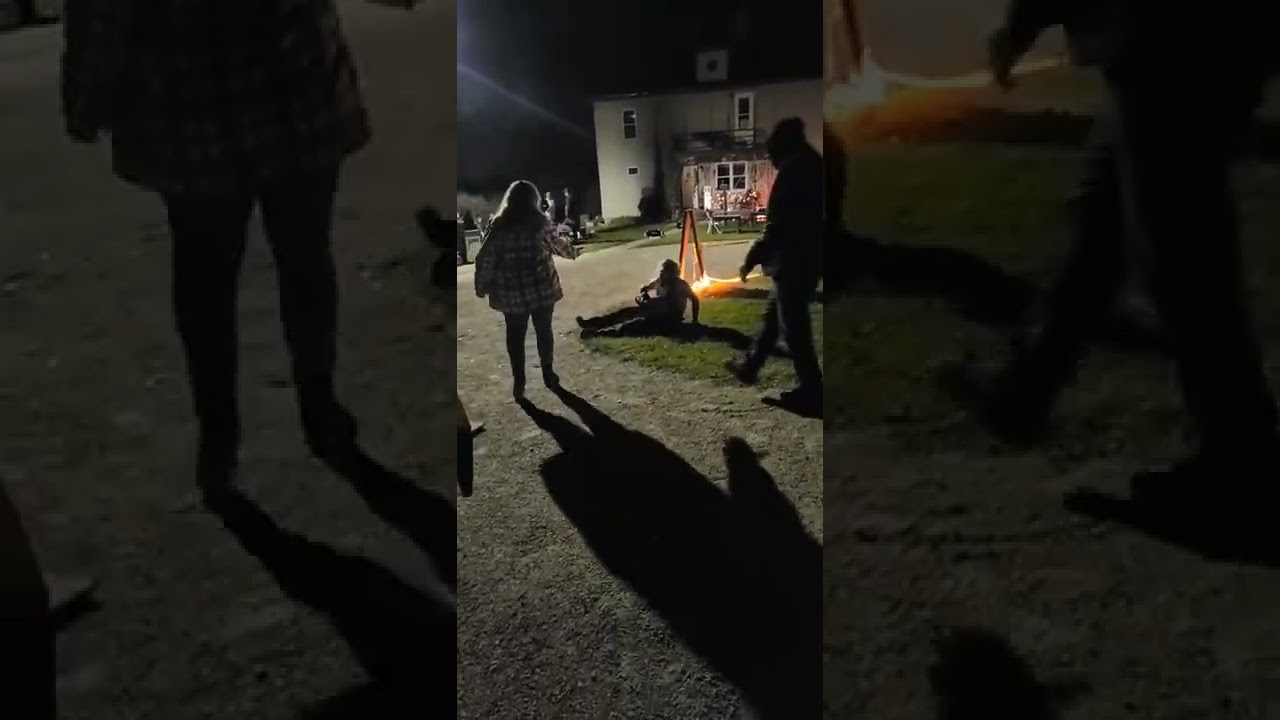 Haunted House Worker Slips And Falls With Running Chainsaw 😂🤣😱