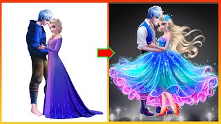 Frozen Elsa &amp; Jack Frost Glow Up new style - Frozen Art Compilation Elsa Anna