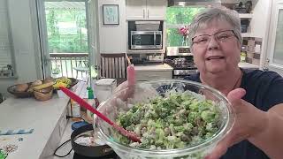 Uncut, Smothered Pork Chops, Mashed Potatoes, Broccoli Salad