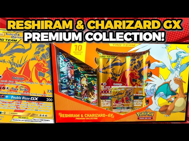 Opening Pokemon Reshiram & Charizard GX Gold Premium Collection