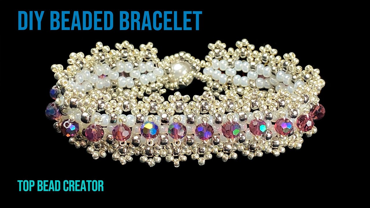 How to make beaded bracelet, Jewelry Tutorial - YouTube
