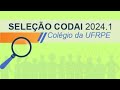 Sorteio Público 24/11 às 14h | Seleção CODAI 2024.1