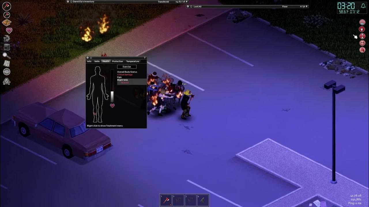 What happens when you step on fire in Project Zomboid YouTube