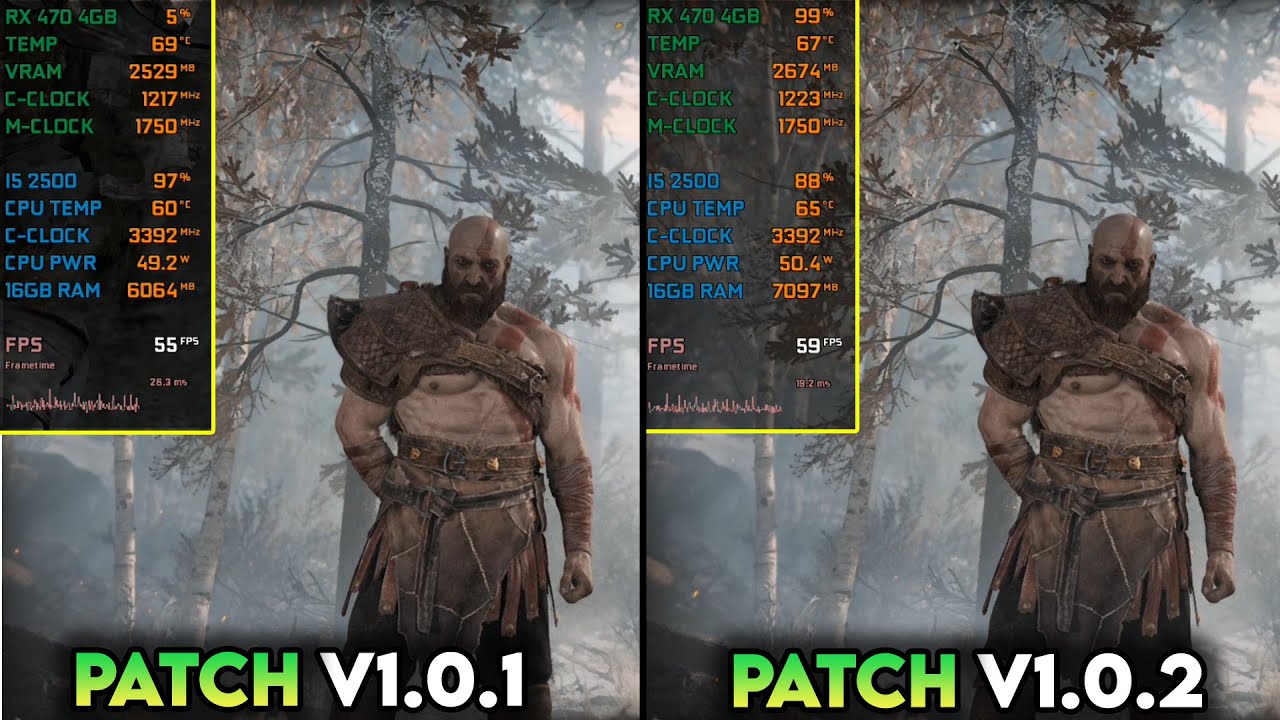 God Of War - Patch (V1.0.1 vs V1.0.2) - Comparison Test