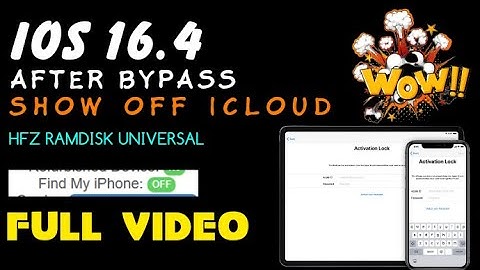 Full Video iPhone iOS 16.4 Bypass iCloud iD after Show OFF FMI iPhone 8,8Plus,X using HFZ Ramdisk