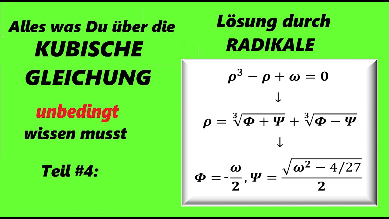Alles ber Die Kubische Gleichung Teil 4 Die Reelle L sung Mittels 