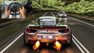 LOUD Widebody LIBERTY WALK Ferrari 488 - Assetto Corsa | Steering Wheel Gameplay