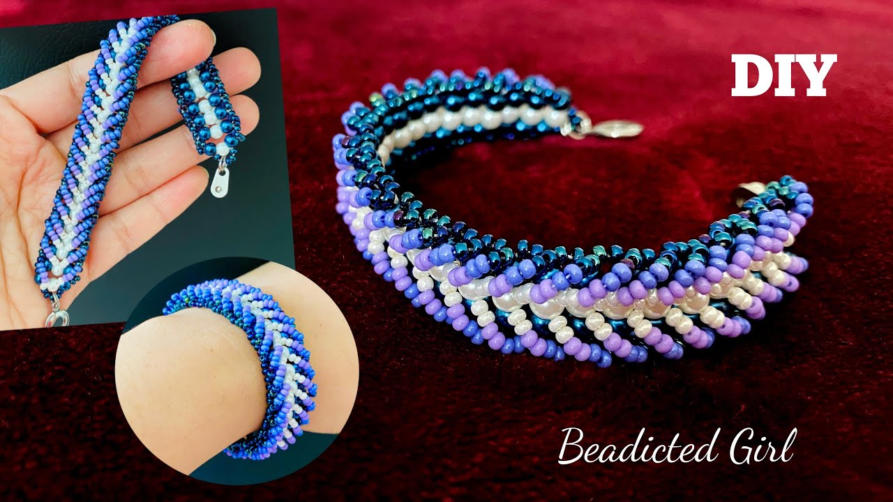 Chevron Beaded Bracelet Ombré Beaded Bracelet How to make Beaded