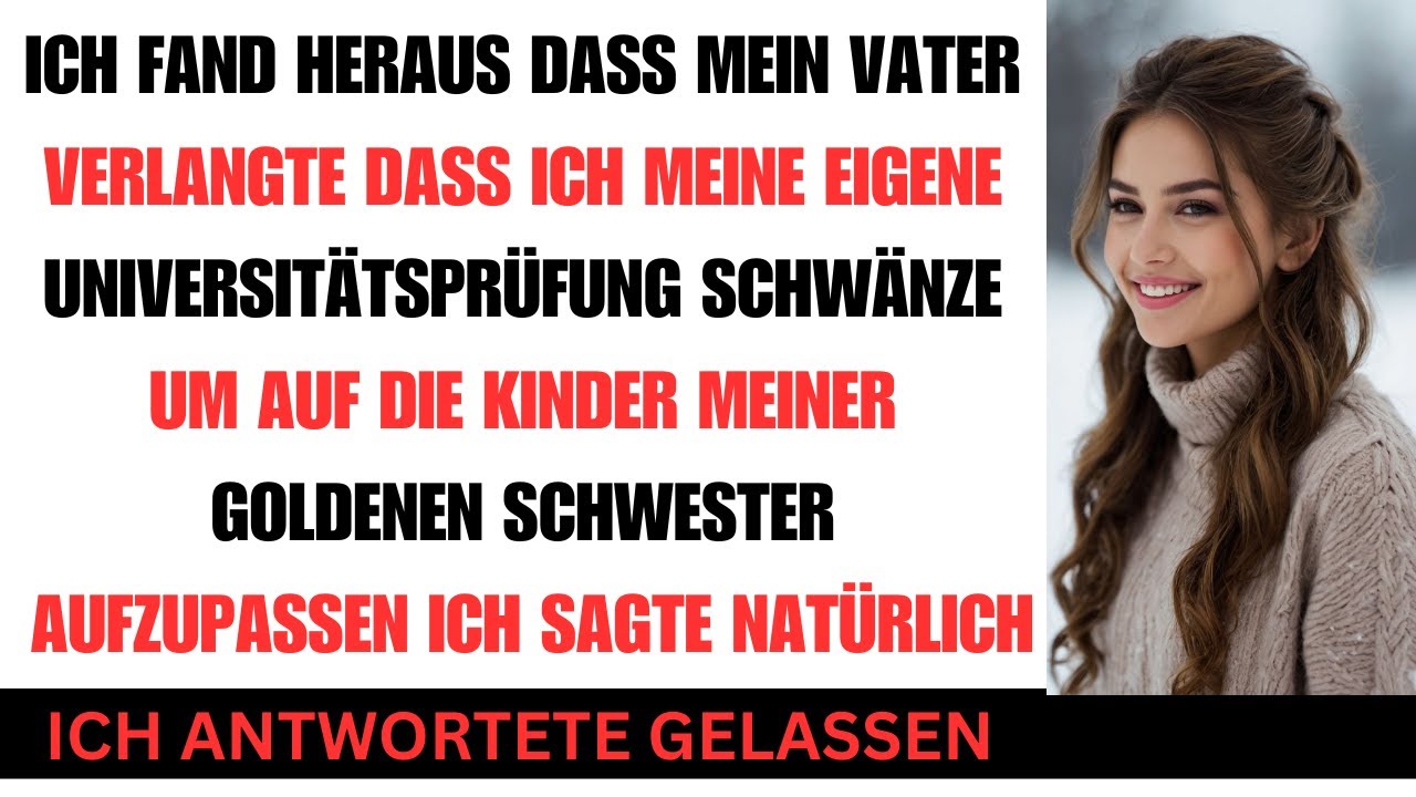 Meine Schwester lachte, als ich sagte, ich müsse zur Prüfung. „Es ist nur eine Prüfung“, rief sie. „Meine Kinder brauchen dich.“ Mein Vater schob mir einen Zettel hin: „Sag ab. Familie geht vor.“...