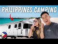 Trailer camping on a beach in the philippines 