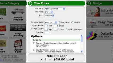Sign Material - (www.TheSignChef.com) Foam Core Ultra Size Options
