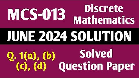 P1 - Q.1(a), (b), (c), (d) | MCS 013 June 24 | MCS 013 Solved Question Paper | MCS013 Important Ques