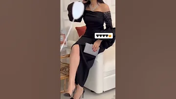 فستان اسود من اجمل المديلات ترند لايك 