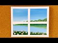 絵の具 / 窓から見える景色 / 紫陽花