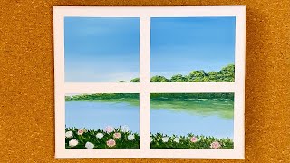 絵の具 / 窓から見える景色 / 紫陽花