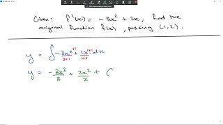 Finding the original of f(x) using integration and the C-value