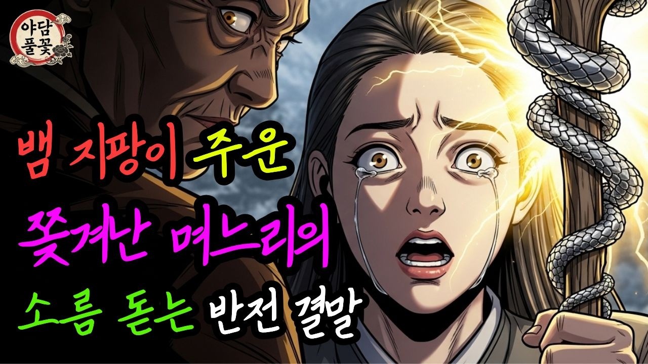 지팡이인 줄 알고 구렁이 주운 며느리, 밤마다 일어난 충격적인 반전? | 조선 설화 오디오북 전설 수면동화 교훈 권선징악