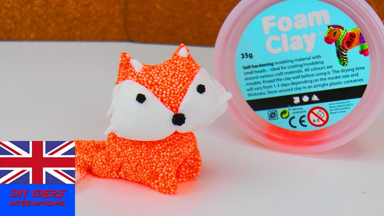 How to make a baby fox out of foam clay and silk clay cute & simple